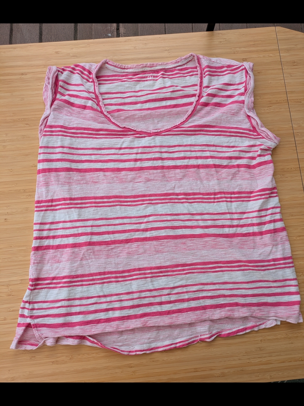 GAP Maternity Pink and White Striped Summer Tee
